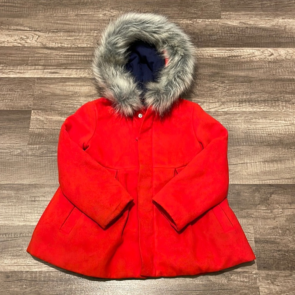 Cat & Jack, toddler girls, red coat. Size 4T.
